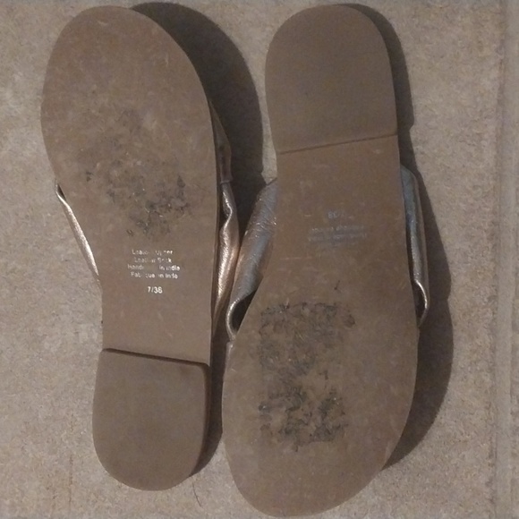 Jeffrey Campbell Womens Rose Gold Soft Leather Metallic Sandals Size 7 Handmade - Picture 6 of 8